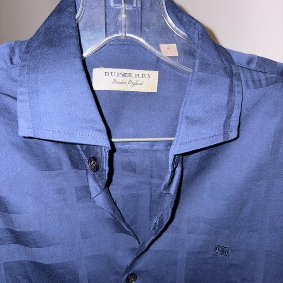 Burberry Navy Checkered Button-Down Shirt - Picture 8 of 10